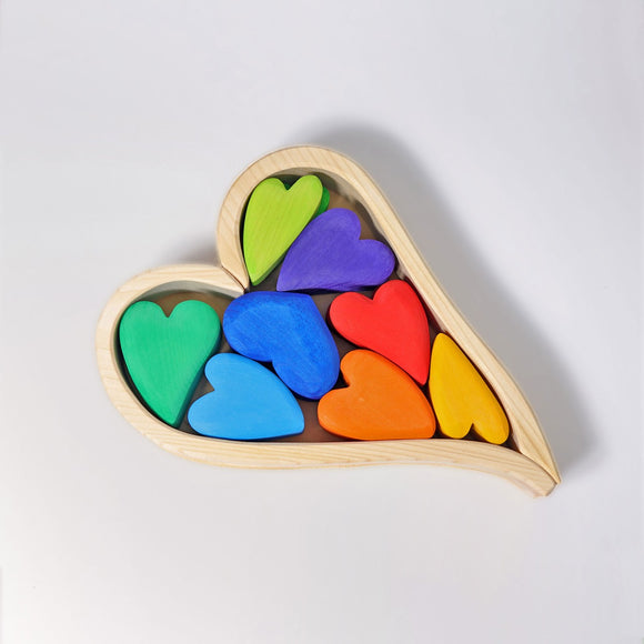Grimm's Rainbow Stacking Hearts