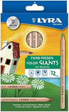 LYRA Colour Giants® Coloured Pencil with Gold and Silver (12 Colours)