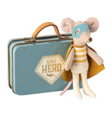 Maileg Little Brother Mouse - Superhero in Suitcase