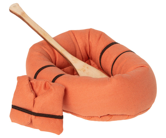 Maileg Rubber Boat for Mouse (Orange / Dusty Yellow)