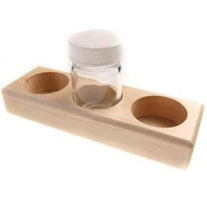 Wooden holder with 3 glass jars (50ml)