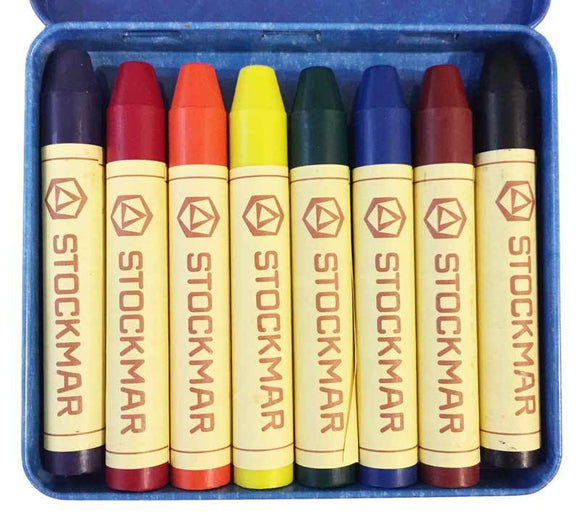 Stockmar Stick Wax Crayon with Black (8 Sticks in a Tin)