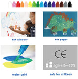 Kitpas Art & Window Stick Crayon - Medium (16 Colours)